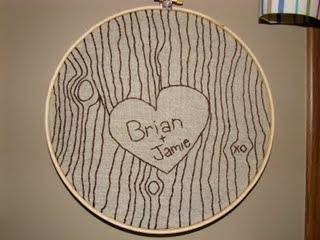 Jamie Woodgrain embroiderd love